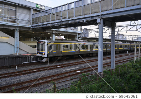 Sotobo Line Katsuura Station Regular train waiting for departure Sotobo Line Katsuura Station Regular train waiting for departure 69645061