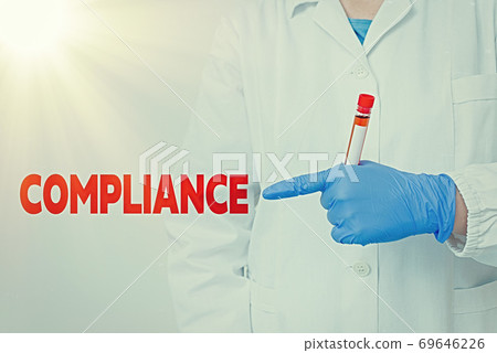 Handwriting text writing Compliance. Concept 69646226