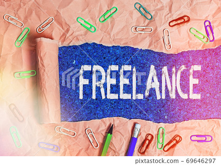 Text sign showing Freelance. Conceptual photo an Text sign showing Freelance. Conceptual photo an 69646297