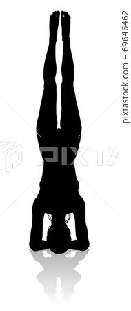 Yoga Pilates Pose Woman Silhouette Yoga Pilates Pose Woman Silhouette 69646462