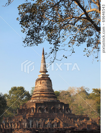 Temple Wat Chang Lom in Sukhothai - Thailand 69646543