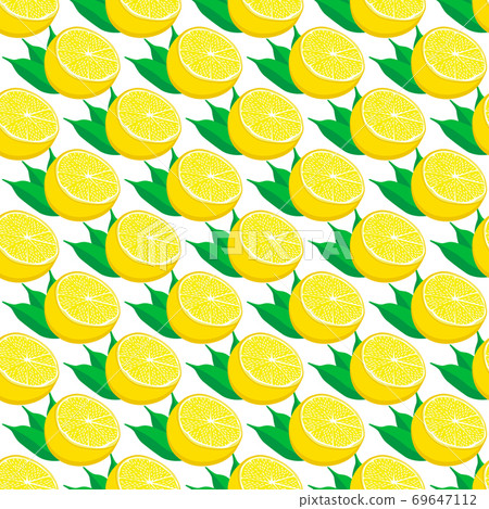 Illustration on theme big colored seamless yellow lemon 69647112
