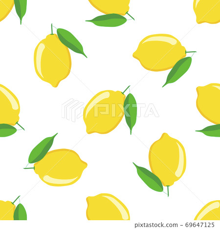 Illustration on theme big colored seamless yellow lemon Illustration on theme big colored seamless yellow lemon 69647125