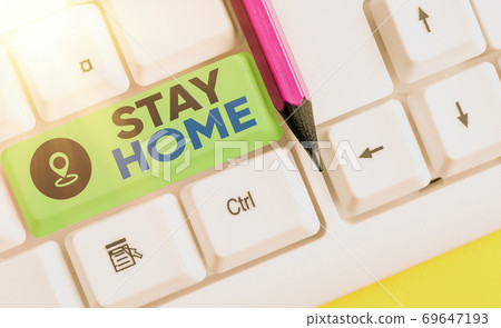 Handwriting text writing Stay Home. Concept Handwriting text writing Stay Home. Concept 69647193