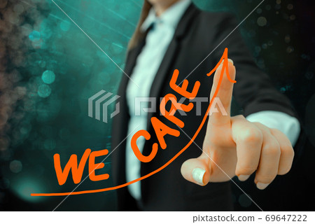 Handwriting text writing We Care. Concept meaning Handwriting text writing We Care. Concept meaning 69647222