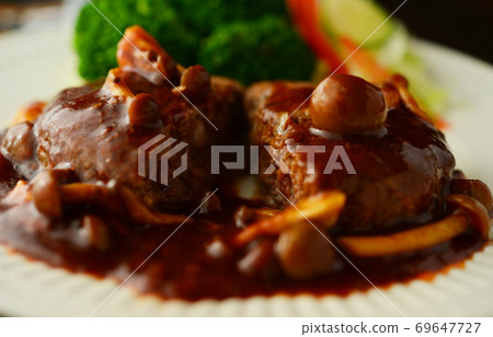 Hamburger steak Mushroom demiglace sauce Hamburger steak Mushroom demiglace sauce 69647727
