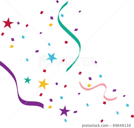 Popping confetti and ribbon 69648138