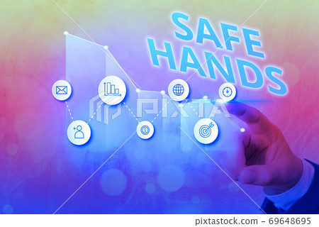 Text sign showing Safe Hands. Conceptual photo 69648695