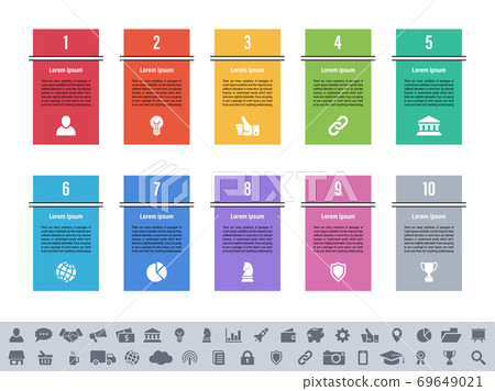 Infographic design business concept with 10 steps 69649021
