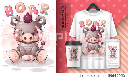 Teddy boar - poster and merchandising. Teddy boar - poster and merchandising. 69649060