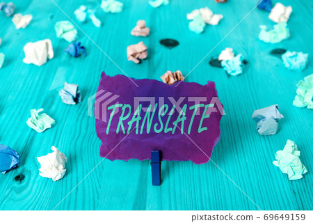 Text sign showing Translate. Conceptual photo bear 69649159
