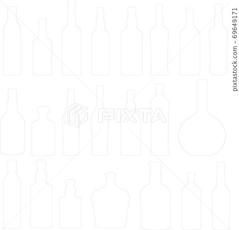 插圖素材威士忌酒線條畫線西方酒岩石酒精圖標矢量 69649171