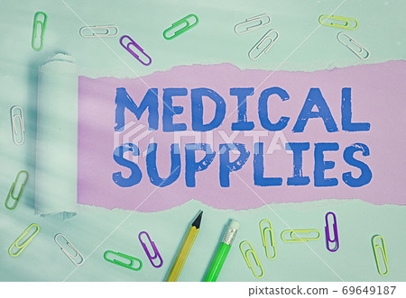 Text sign showing Medical Supplies. Conceptual Text sign showing Medical Supplies. Conceptual 69649187