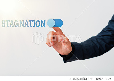 Writing note showing Stagnation. Business photo 69649796