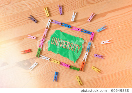 Conceptual hand writing showing University Conceptual hand writing showing University 69649888