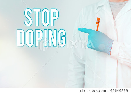 Writing note showing Stop Doping. Business photo Writing note showing Stop Doping. Business photo 69649889