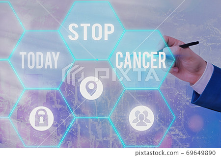 Handwriting text writing Stop Cancer. Concept Handwriting text writing Stop Cancer. Concept 69649890