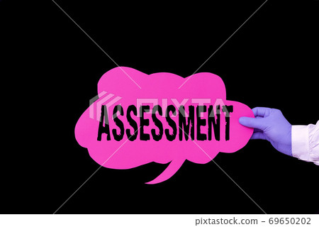 Handwriting text Assessment. Concept meaning 69650202