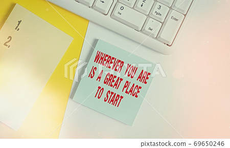 Handwriting text Wherever You Are Is A Great Place Handwriting text Wherever You Are Is A Great Place 69650246