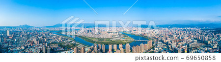 Asia business concept image, panoramic modern cityscape building bird eye view under daytime 69650858