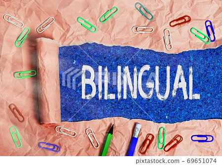 Text sign showing Bilingual. Conceptual photo Text sign showing Bilingual. Conceptual photo 69651074