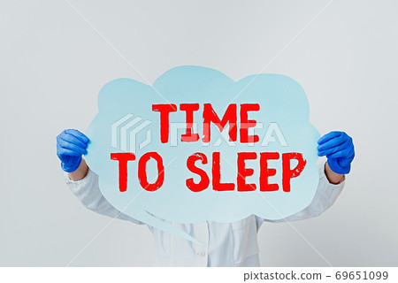 Writing note showing Time To Sleep. Business photo 69651099