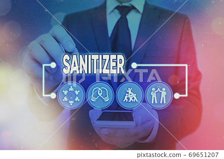Word writing text Sanitizer. Business concept for Word writing text Sanitizer. Business concept for 69651207