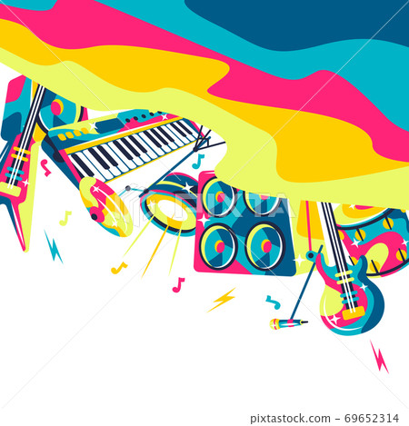 Background with musical instruments. Background with musical instruments. 69652314