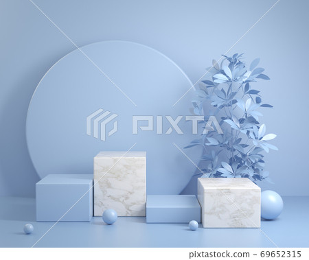 Mockup Modern Minimal Blue Podium Scene For Show Products With Plant Background 3d Render Mockup Modern Minimal Blue Podium Scene For Show Products With Plant Background 3d Render 69652315