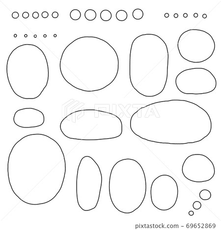 Round balloon set [line art] 69652869