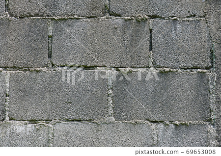 Gray stone brick wall Gray stone brick wall 69653008