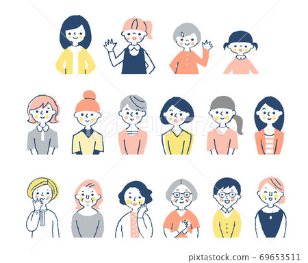 Women of various ages upper body set 69653511