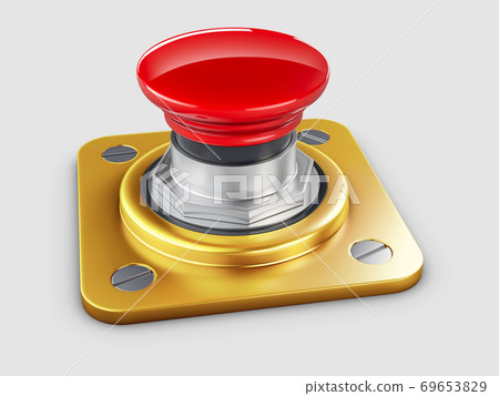 3d illustration of red button, clipping path included. High resolution. 3d illustration of red button, clipping path included. High resolution. 69653829
