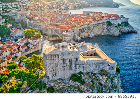 Aerial shoot of Dubrovnik old town 69653913