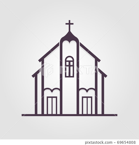 Church, great design for any purposes. Interior design. Line icon. Construction building logo icon. Vector stock illustration. 69654808