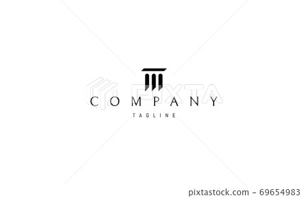 Vector logo on which an abstract image of an arched bridge with white space applied. 69654983