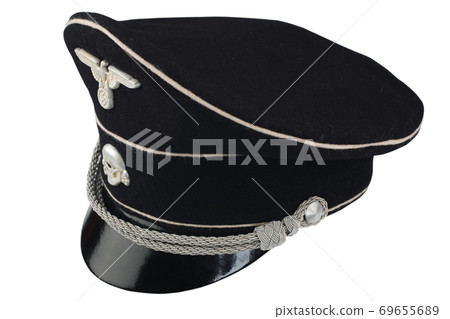 WW2 German nazi SS black forage cap  69655689