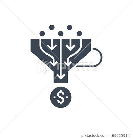 Sales Funnel Vector Glyph Icon 69655914