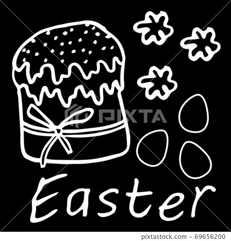 White line easter cake on black backdrop stock vector illustration White line easter cake on black backdrop stock vector illustration 69656200