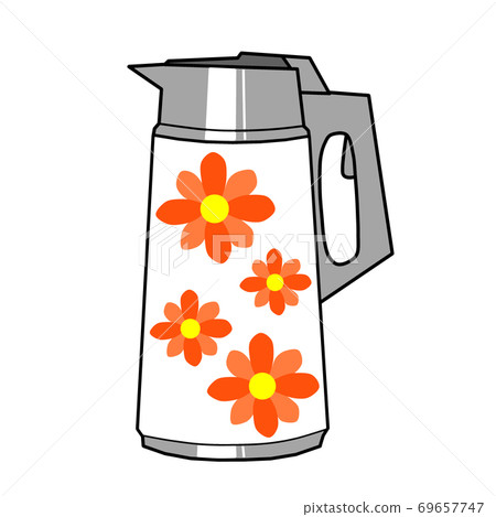 Showa floral pot illustration material Showa retro 69657747