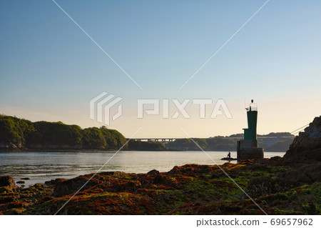 《Okayama Prefecture》 Scenery of the Seto Inland Sea seen from Kusumi nose 《Okayama Prefecture》 Scenery of the Seto Inland Sea seen from Kusumi nose 69657962