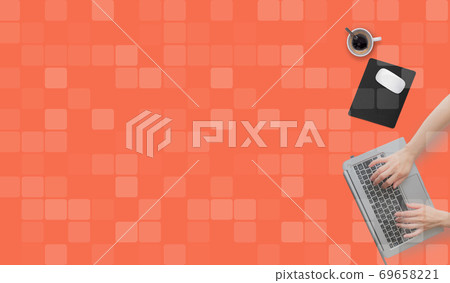 Telework PC background material image 69658221