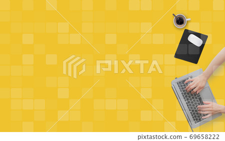 Telework PC background material image 69658222