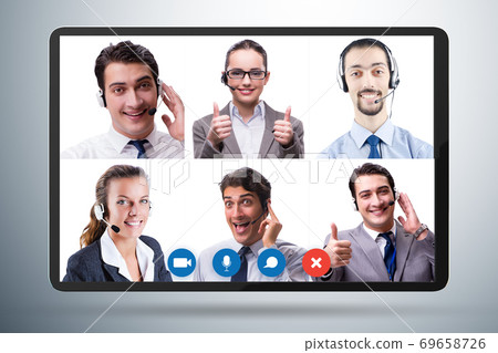 Concept of virtual collaboration through videoconferencing Concept of virtual collaboration through videoconferencing 69658726