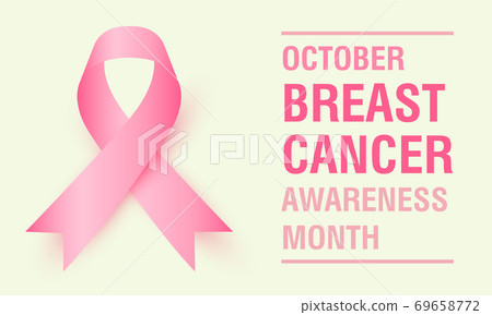 Realistic pink ribbon, breast cancer awareness symbol, vector illustration. 69658772