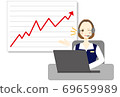 Call center operator female stock rise 69659989