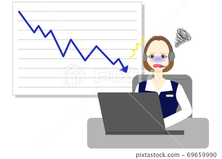 Call center operator female stocks down 69659990