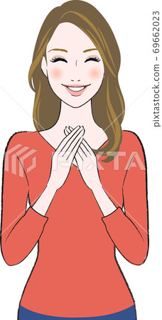 釋然帶著微笑的女人的插圖 69662023