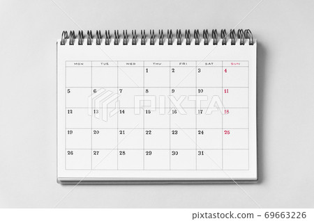 Calendar placed on a gray background 69663226