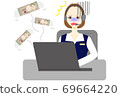 Call center operator female banknotes decreased 69664220